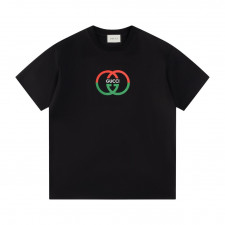 구찌 배색 로고 반팔티