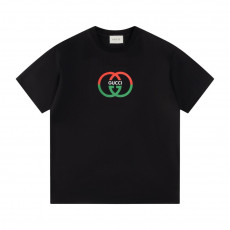 구찌 배색 로고 반팔티