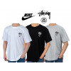 나이키 X 스투시 콜라보 2.0 월드투어 스몰 로고 세미 오버핏 라운드 반팔티