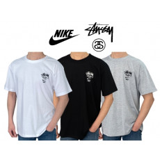 나이키 X 스투시 콜라보 2.0 월드투어 스몰 로고 세미 오버핏 라운드 반팔티