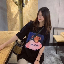 구찌 하프티 몽키 캐릭터 라운드 반팔티