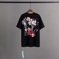 오프화이트 플라워 꽃 반팔티