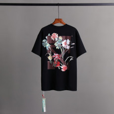 오프화이트 플라워 꽃 반팔티