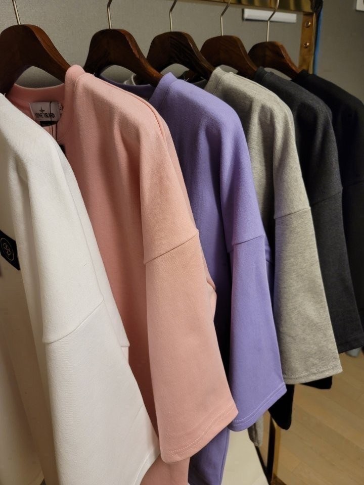 스톤아일랜드 오버핏 7부 티셔츠