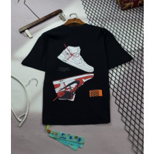 나이키 X 오프화이트 콜라보 점프맨 레드 조던 반팔티