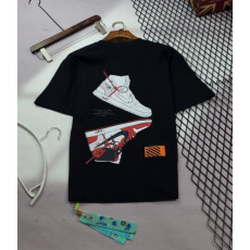 나이키 X 오프화이트 콜라보 점프맨 레드 조던 반팔티