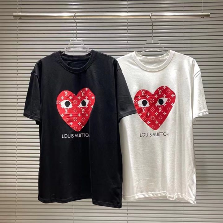 꼼데가르송 X 루이비통 콜라보 하트 모노그램 반팔티