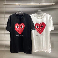 꼼데가르송 X 루이비통 콜라보 하트 모노그램 반팔티