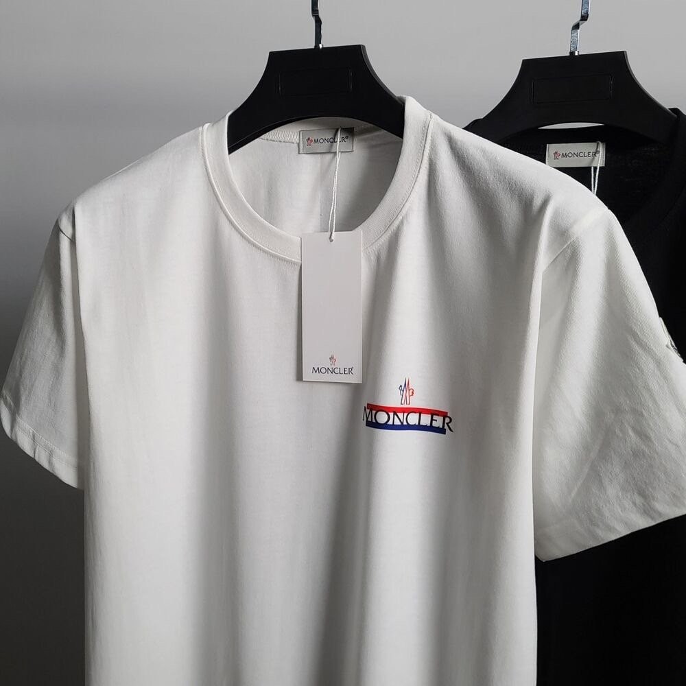 몽클레어 삼선 띠로고 반팔티