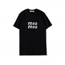 미우미우 로고 나염 반팔티