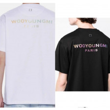 우영미 블루 그라데이션 폰트 반팔티