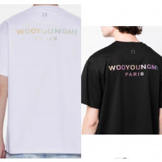 우영미 블루 그라데이션 폰트 반팔티