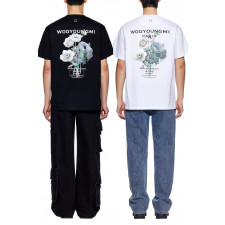 우영미 3D 자수 릴 플라워 반팔티