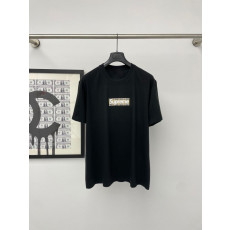 버버리 X 슈프림 콜라보 체크 박스 로고 반팔티