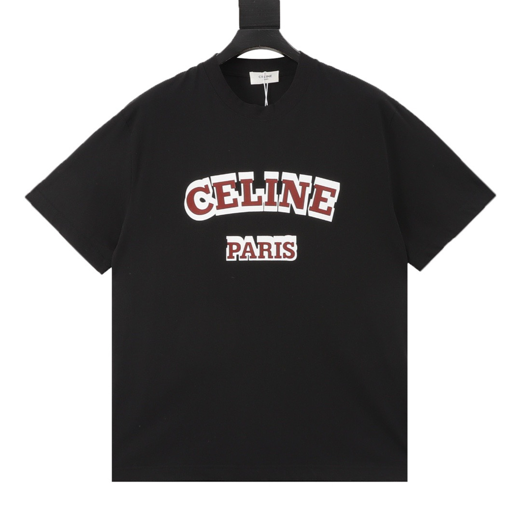 셀린느 입체 로고 그래픽 반팔티