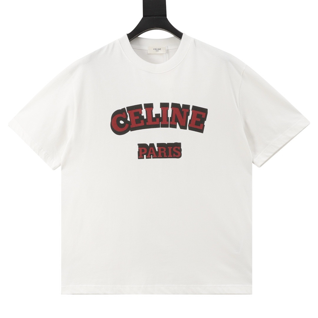 셀린느 입체 로고 그래픽 반팔티