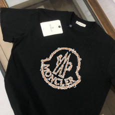 몽클레어 브라운 로고 반팔티