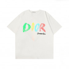 디올 멀티 컬러 로고 반팔티