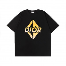 디올 옐로우 그라데이션 로고 반팔티