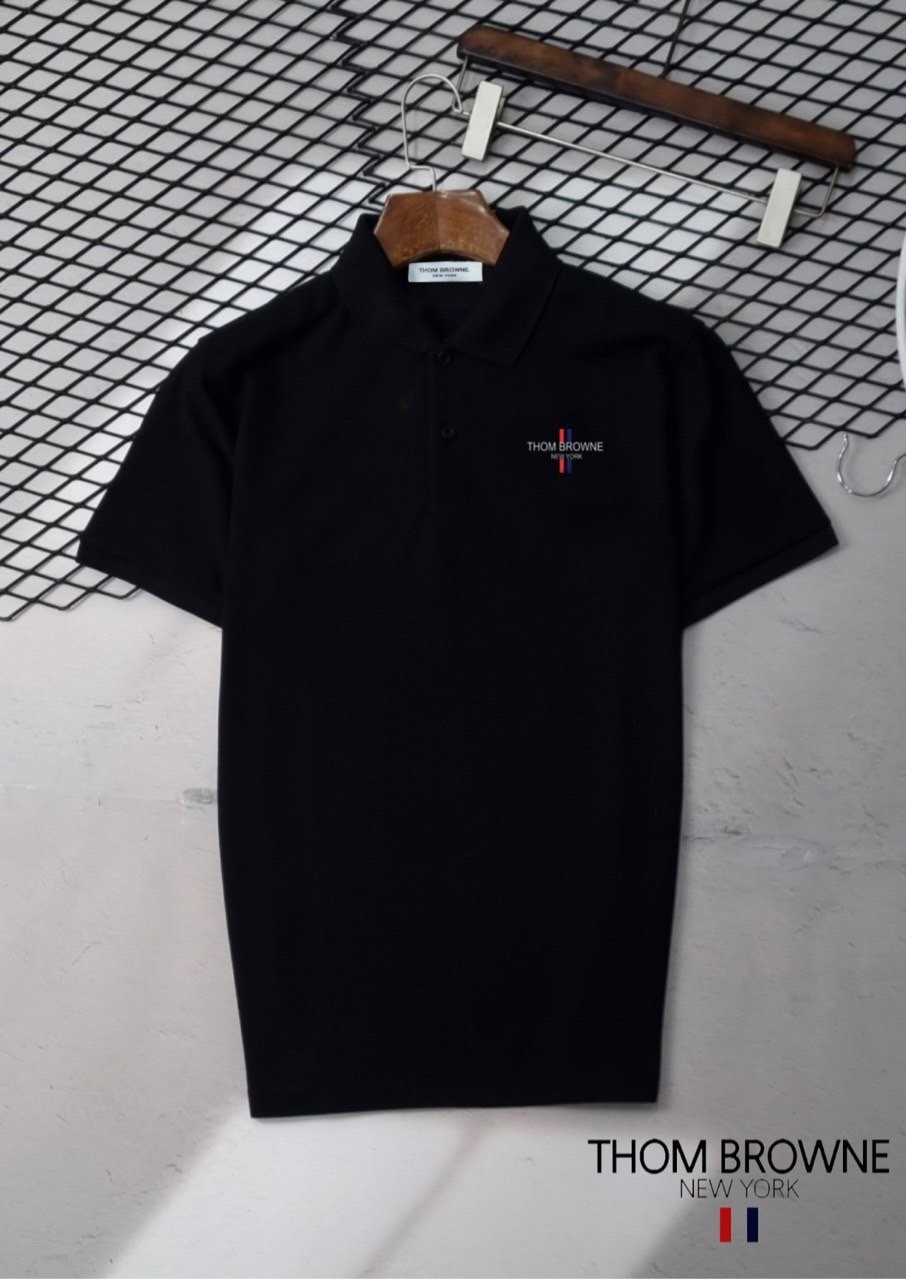 톰브라운 프린팅 로고 PK 반팔 카라티