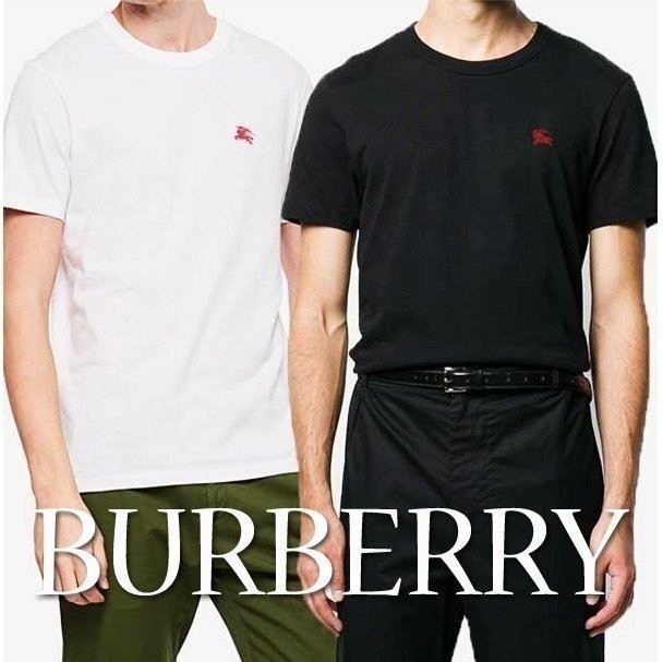 버버리 자수 로고 반팔티
