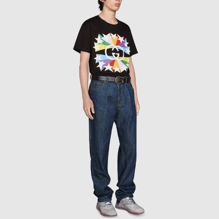 구찌 인터로킹 G 스타버스트 프린트 반팔티