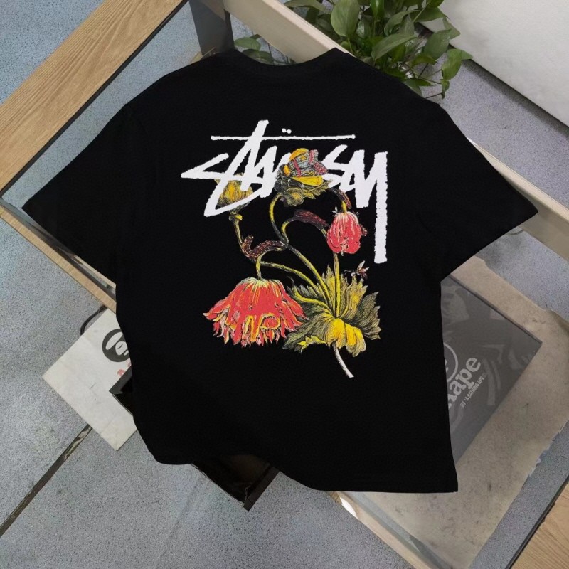 스투시 위더드 플라워 프린트 반팔티