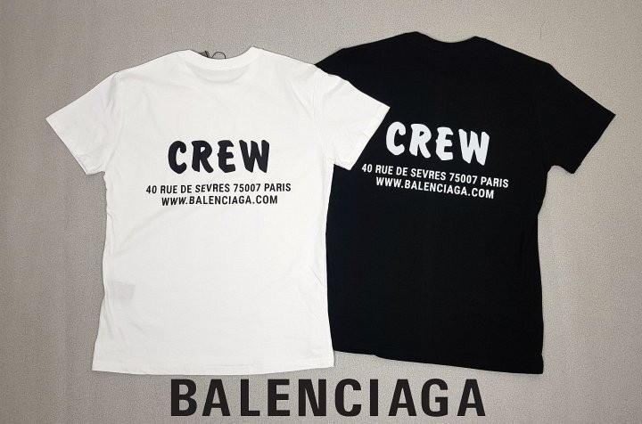 발렌시아가 앞나염 크루 반팔티