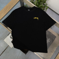 스투시 플로럴 웨이브 레터링 프린트 반팔티