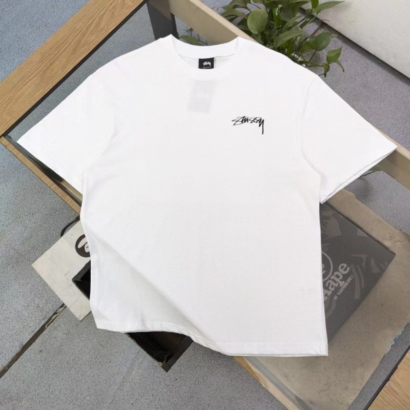 스투시 핑크 비치 파도 반팔티