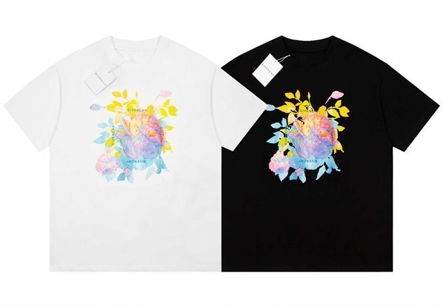 지방시 레인보우 플라워 틀리브 반팔티