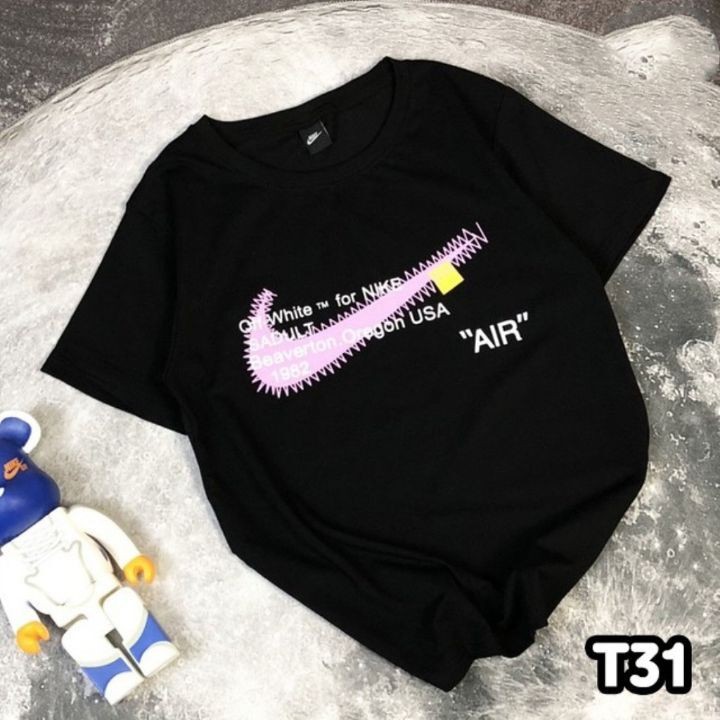 나이키 X 오프화이트 콜라보 핑크탑 Air 배색 나염 반팔티