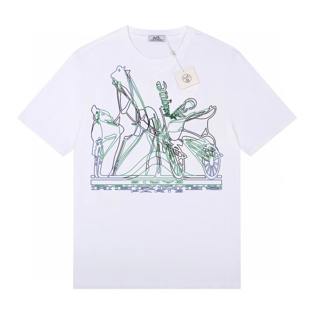 에르메스 그린 그라데이션 반팔티