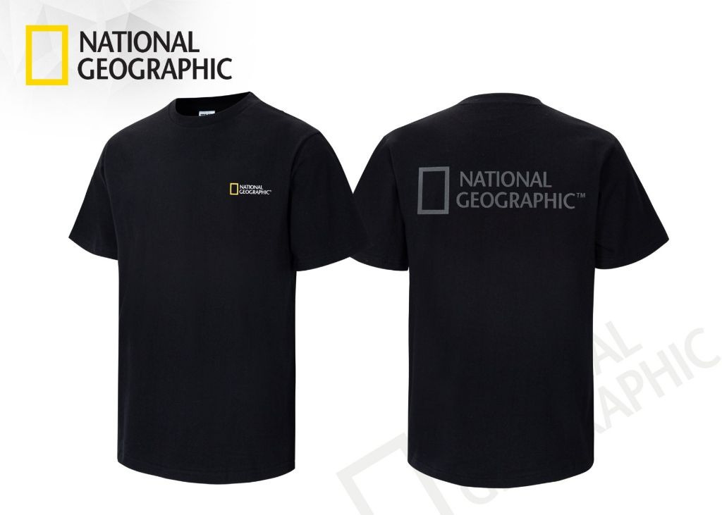 내셔널지오그래픽 등 블랙 나염 소시 반팔티