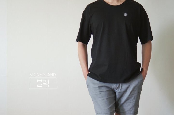 스톤아일랜드 박스 U넥 반팔티