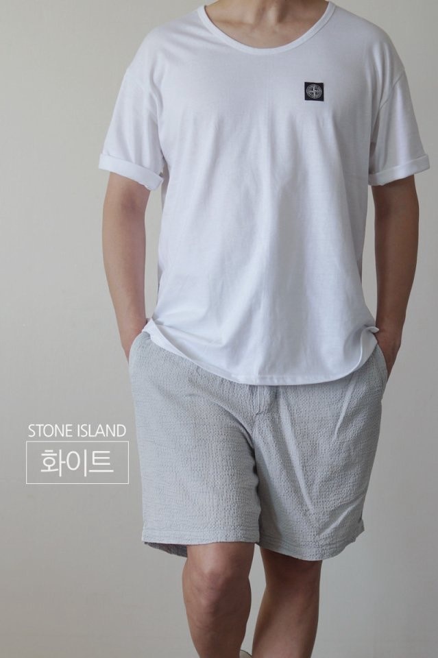 스톤아일랜드 박스 U넥 반팔티