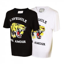 구찌 엘로우 타이거 나염 반팔티