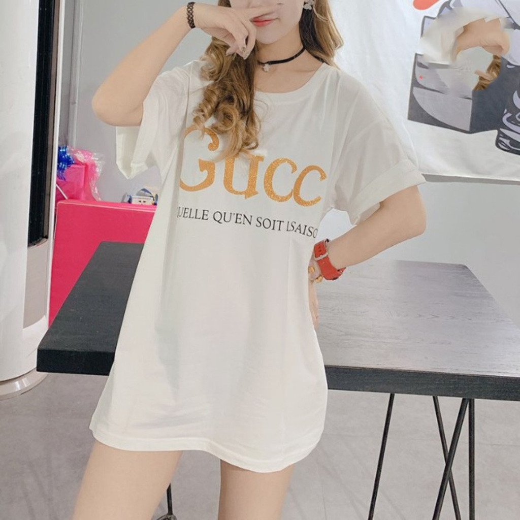 구찌 Gucci 골드 프린팅 반팔티