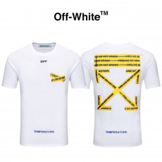 오프화이트 파이어 테이핑 반팔티