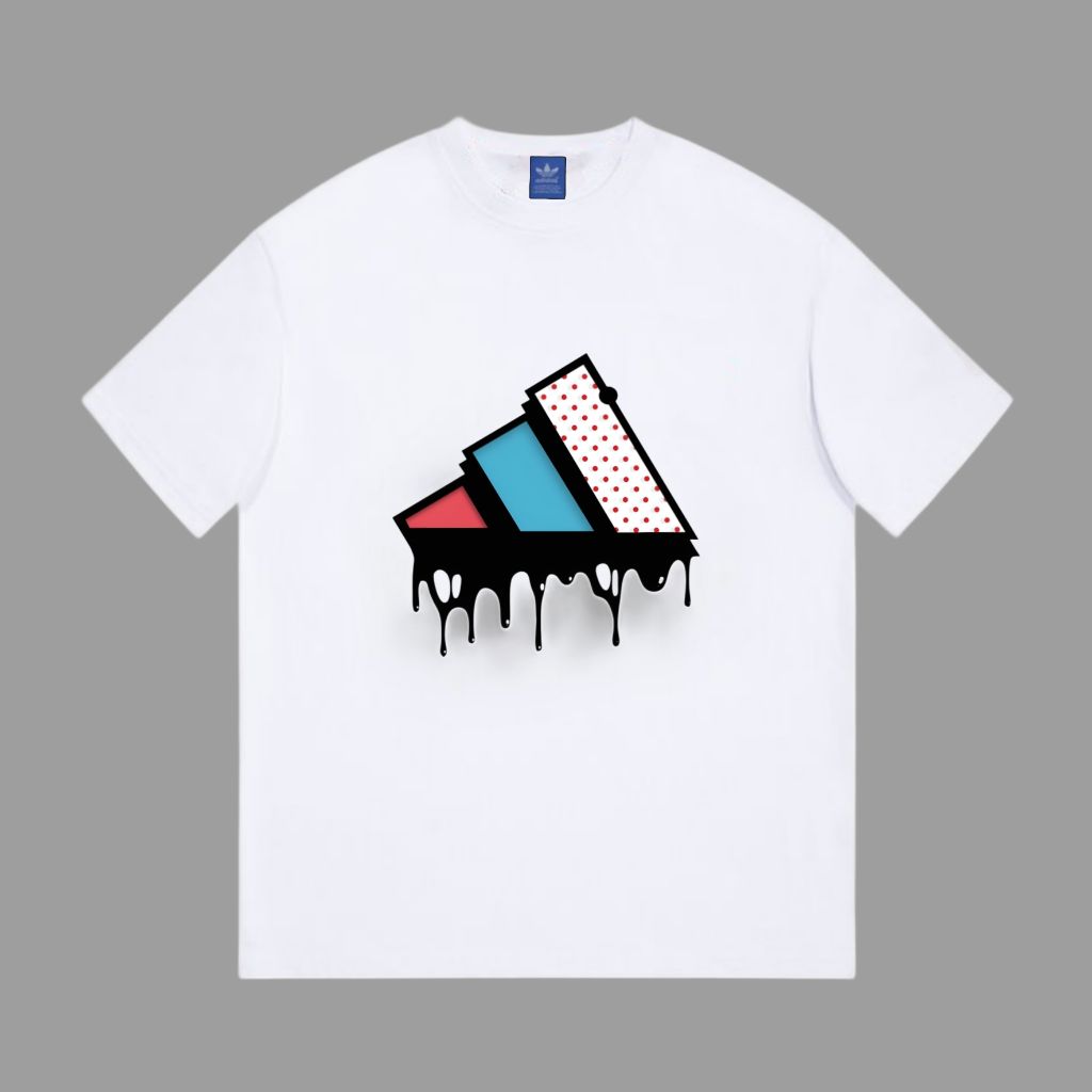 아디다스 컬러풀 로고 반팔티