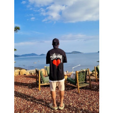 스투시 스탁 하트 로고 반팔티