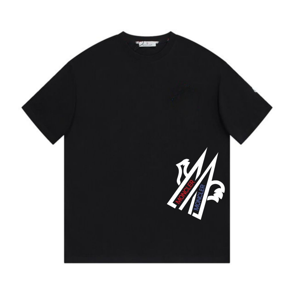 몽클레어 밑단 로고 반팔티