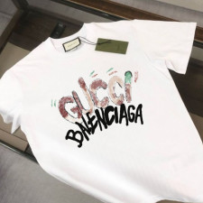구찌 X 발렌시아가 콜라보 레터링 반팔티