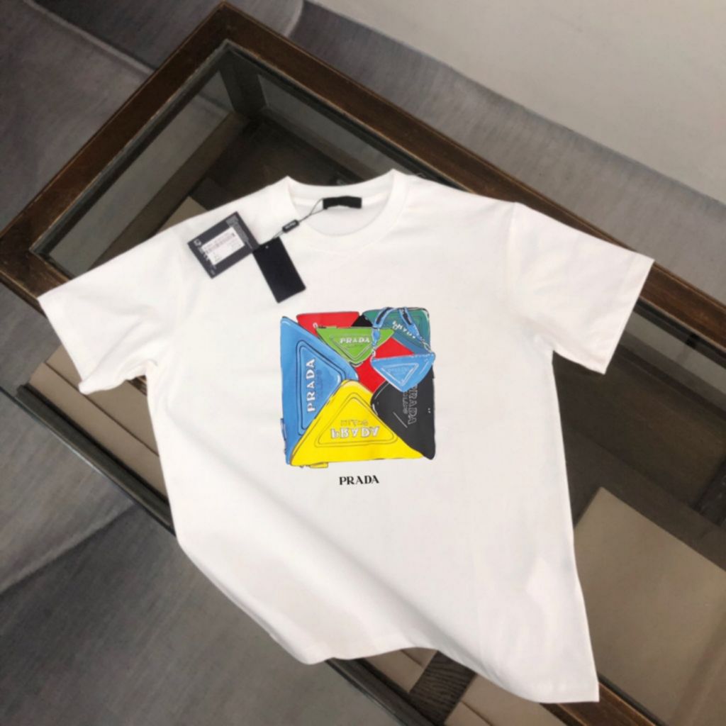 프라다 컬러 블록 반팔티