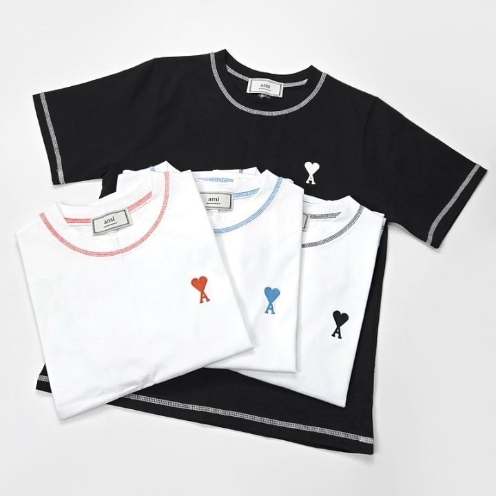 아미 여성 스트치 포인트 반팔티