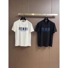 펜디 네이비 레터링 로고 라운드 반팔티