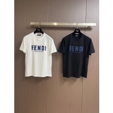 펜디 네이비 레터링 로고 라운드 반팔티