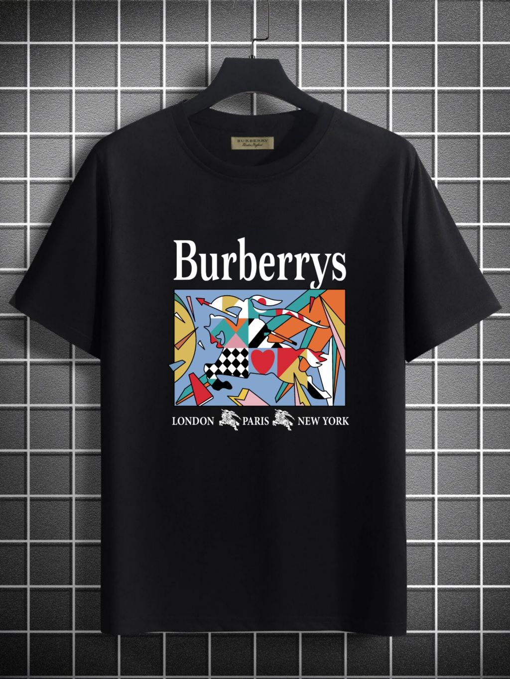 버버리 하트 기사 나염 반팔티