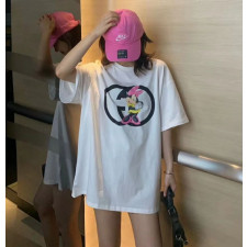 구찌 핑크 디즈니 캐릭터 나염 반팔티