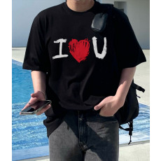 발렌시아가 IU 하트 나염 반팔티